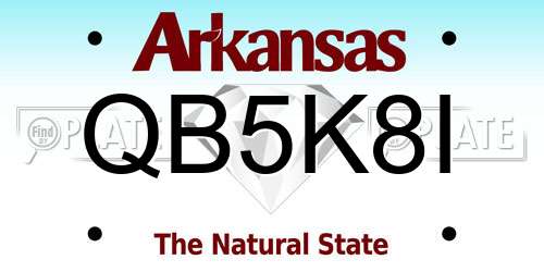 QB5K8I Arkansas License Plate