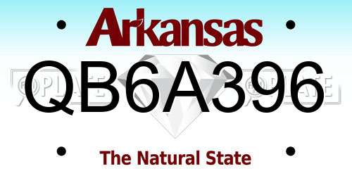 QB6A396 Arkansas License Plate