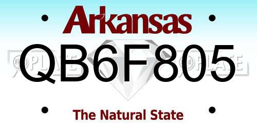 QB6F805 Arkansas License Plate