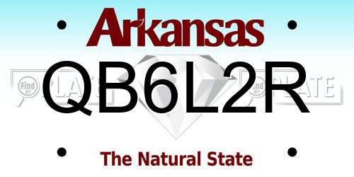 QB6L2R Arkansas License Plate