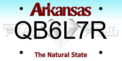 QB6L7R Arkansas License Plate