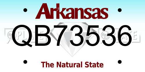 QB73536 Arkansas License Plate