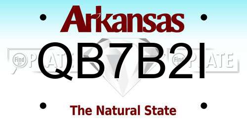 QB7B2I Arkansas License Plate