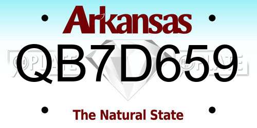 QB7D659 Arkansas License Plate