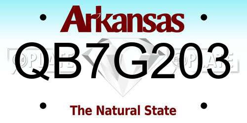 QB7G203 Arkansas License Plate