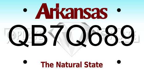 QB7Q689 Arkansas License Plate