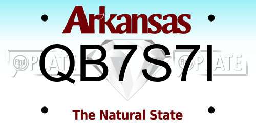 QB7S7I Arkansas License Plate