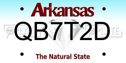 QB7T2D Arkansas License Plate