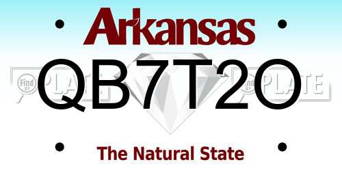 QB7T2O Arkansas License Plate