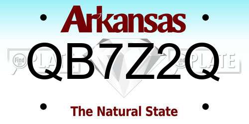 QB7Z2Q Arkansas License Plate