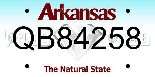 QB84258 Arkansas License Plate