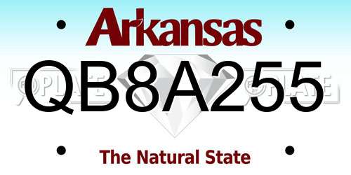 QB8A255 Arkansas License Plate