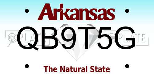 QB9T5G Arkansas License Plate