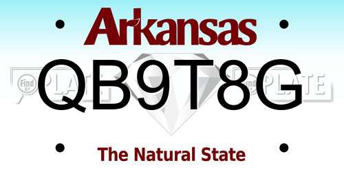 QB9T8G Arkansas License Plate