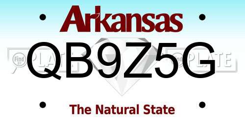 QB9Z5G Arkansas License Plate