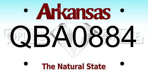 QBA0884 Arkansas License Plate