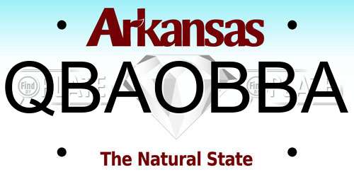 QBAOBBA Arkansas License Plate
