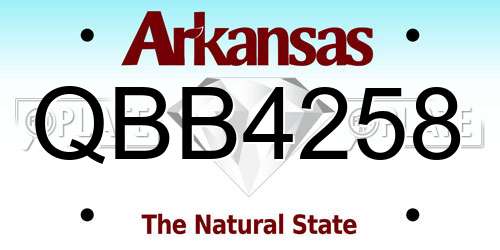 QBB4258 Arkansas License Plate