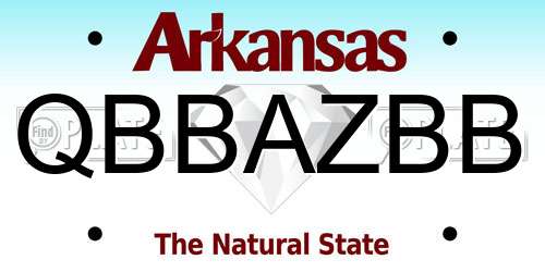 QBBAZBB Arkansas License Plate