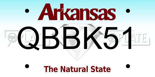 QBBK51 Arkansas License Plate