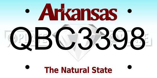 QBC3398 Arkansas License Plate