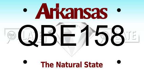 QBE158 Arkansas License Plate