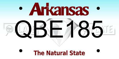QBE185 Arkansas License Plate