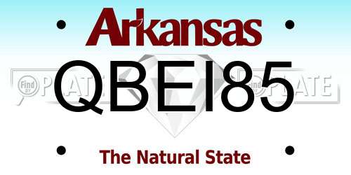 QBEI85 Arkansas License Plate