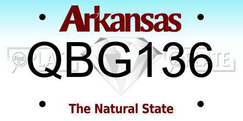 QBG136 Arkansas License Plate
