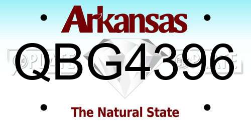 QBG4396 Arkansas License Plate