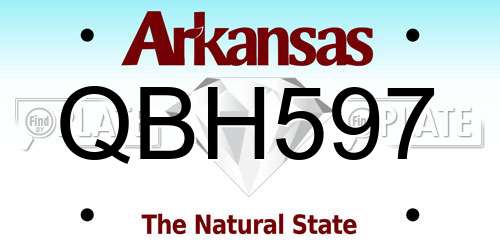 QBH597 Arkansas License Plate