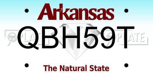 QBH59T Arkansas License Plate