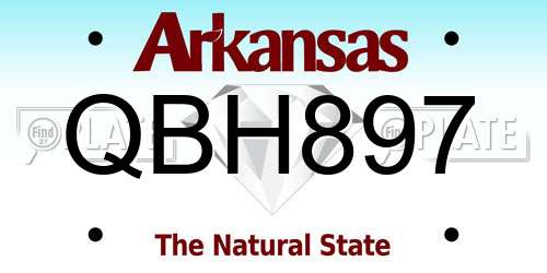 QBH897 Arkansas License Plate