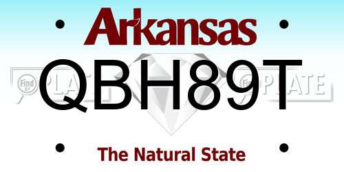 QBH89T Arkansas License Plate
