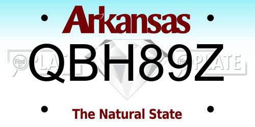 QBH89Z Arkansas License Plate