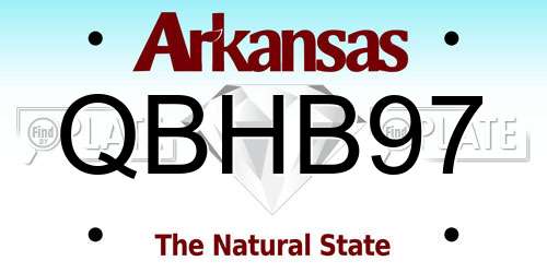 QBHB97 Arkansas License Plate