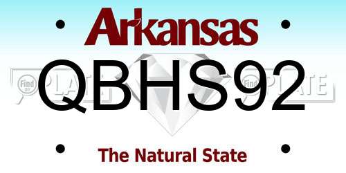 QBHS92 Arkansas License Plate