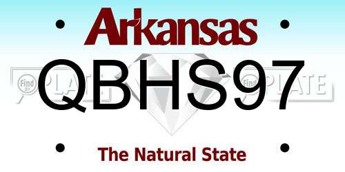 QBHS97 Arkansas License Plate