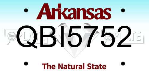 QBI5752 Arkansas License Plate