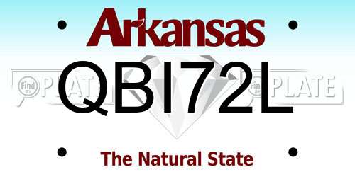 QBI72L Arkansas License Plate