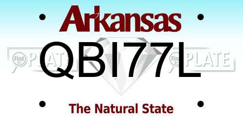 QBI77L Arkansas License Plate