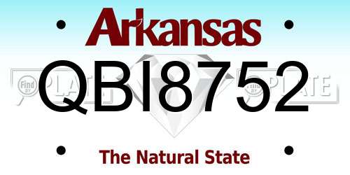 QBI8752 Arkansas License Plate
