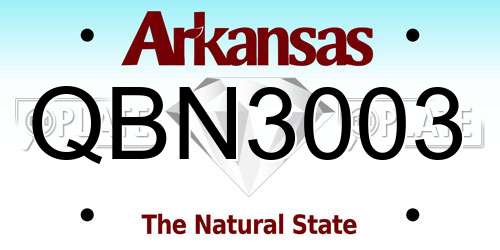 QBN3003 Arkansas License Plate