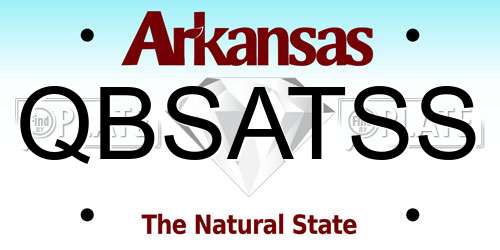 QBSATSS Arkansas License Plate