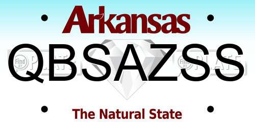 QBSAZSS Arkansas License Plate