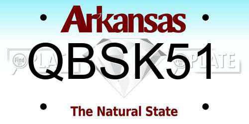 QBSK51 Arkansas License Plate