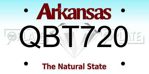 QBT720 Arkansas License Plate