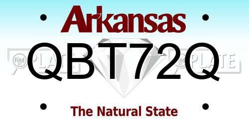 QBT72Q Arkansas License Plate