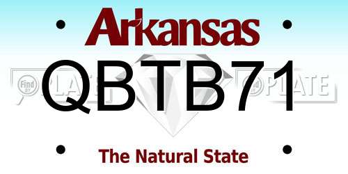 QBTB71 Arkansas License Plate