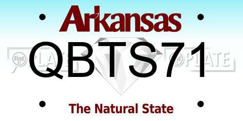 QBTS71 Arkansas License Plate